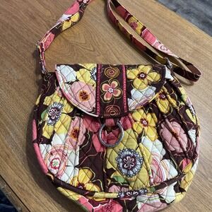 Vera Bradley Buttercup Saddle Up Bag-Crossbody-Shoulder Bag-Silver Ring
